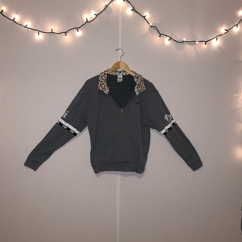 PINK Grey Quarter Zip🎀